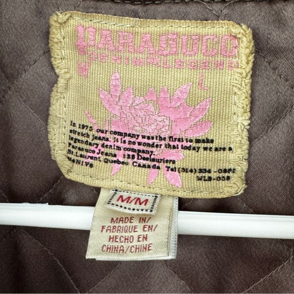 Vintage Men’s Parasuco Jeans Legend Brown Cord Utility Jacket Multi Pockets M - Picture 13 of 16